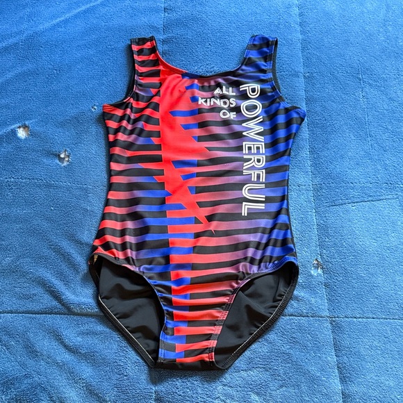 Red and Blue Striped leotard-size AXS - Picture 1 of 5